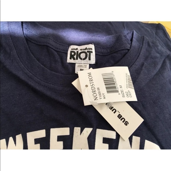 NEW Sub-Urban Riot Tee Shirt Weekend Warriors Navy Size Youth Medium - Picture 2 of 3
